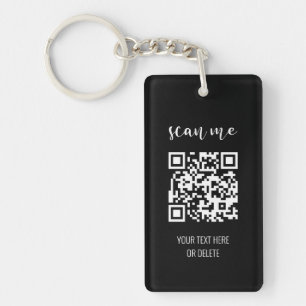 Simple Black and White QR Code Keychain