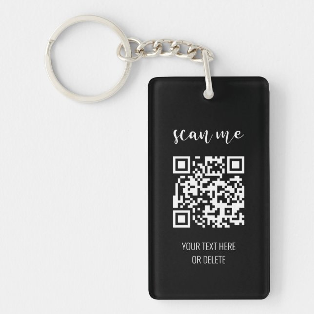 Simple Black and White QR Code Keychain (Front)