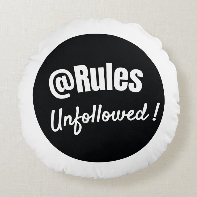 Simple black and white round pillow  (Front)