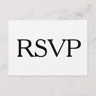 Simple Black and White RSVP and Entree Choice Card