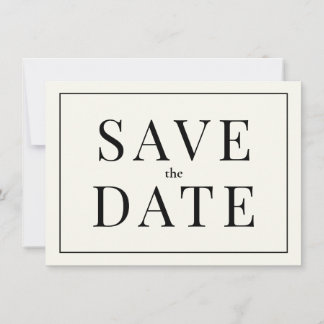 Simple Black and White Save the Date Card