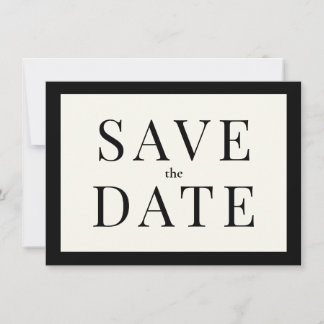 Simple Black and White Save the Date Card