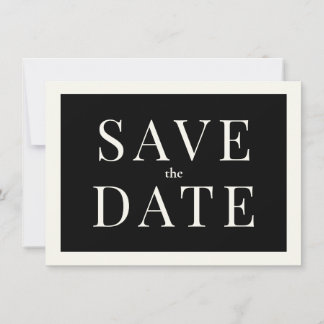 Simple Black and White Save the Date Card