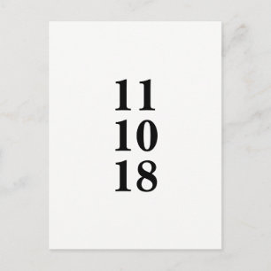 Simple black and white save the date postcard
