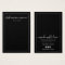 Simple black and white script earring display card
