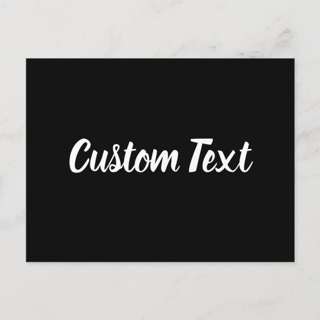 Simple Black and White Script Text Template Postcard (Front)