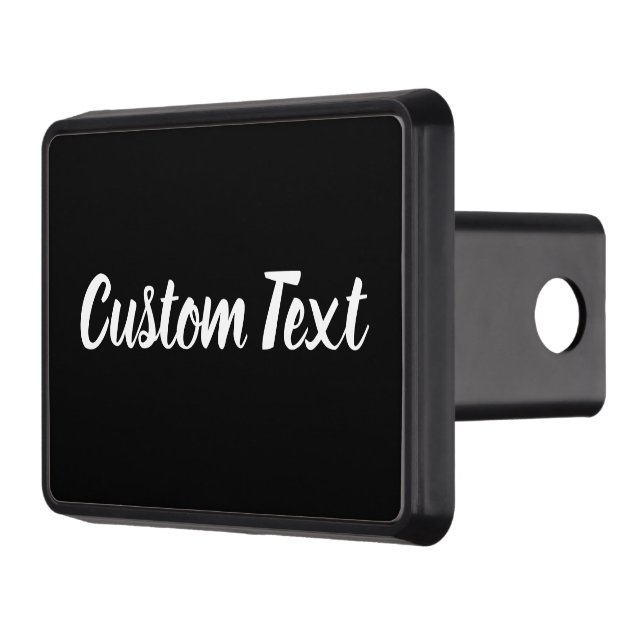 Simple Black and White Script Text Template Trailer Hitch Cover (Left)