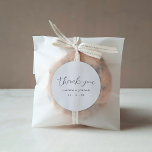 Simple Black And White Script Thank You Wedding  Classic Round Sticker<br><div class="desc">Simple Black And White Script Thank You Wedding Classic Round Sticker</div>
