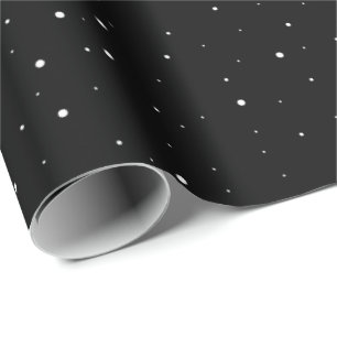 Simple Black and White Snowflake Pattern Wrapping Paper