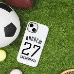 Simple Black and White Sports Number Case-Mate iPhone 14 Case<br><div class="desc">Elevate your game with our Simple Black and White Sports Number iPhone Case. Customize it with your favourite player's number and support your team on and off the field. Perfect for athletic boys,  girls,  and kids who want to show their love for the game!</div>