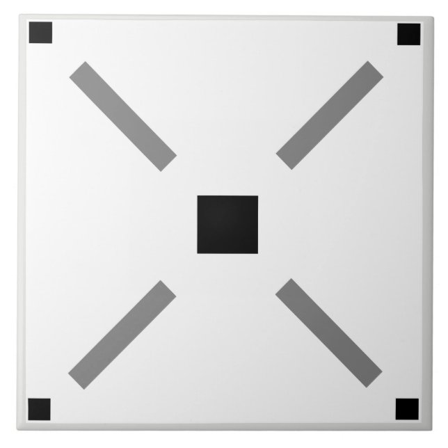 Simple black and white squares  tile (Front)
