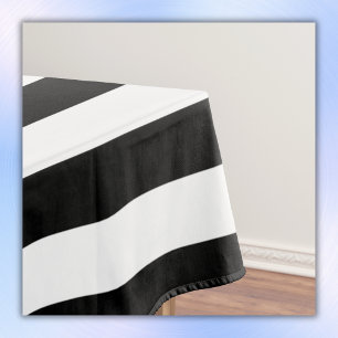 Simple Black and White Stripes   Tablecloth