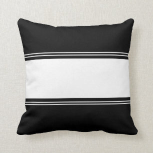 Simple Black and White Stripes Throw Pillow