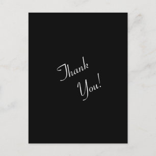 Simple Black and White Thank You Announcement Postcard