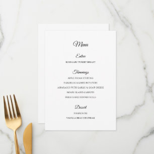 Simple Black and White Thanksgiving Dinner Menu