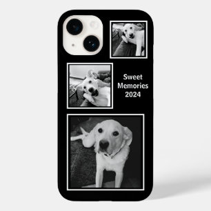 Simple Black and White Three Photo Minimalist Case-Mate iPhone 14 Case