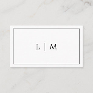 Simple Black and White Two Initial Monogram Logo Business Card