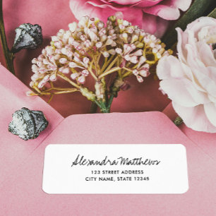 Simple Black And White Typo Script Return Address