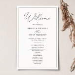Simple Black and White Wedding Ceremony Program<br><div class="desc">Designed to coordinate with our Classic BnW wedding collection,  this customizable Ceremony program card,  features a sweeping script calligraphy text paired with a classy serif font in black. Background & text colours can be changed to match any color theme. Matching items available.</div>