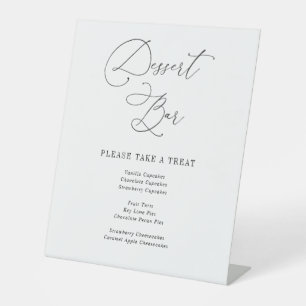 simple black and white wedding Dessert bar sign