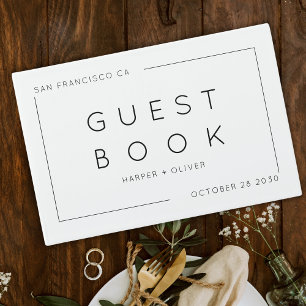 Simple Black and White Wedding Guest Book