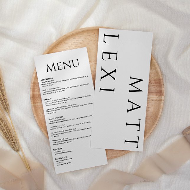 Simple Black and White Wedding Menu Card (Creator Uploaded)
