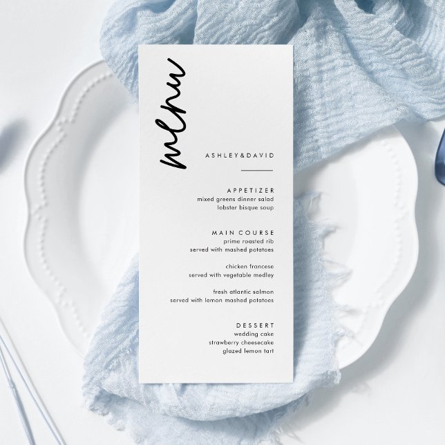 Simple Black and White Wedding Menu Cards (Creator Uploaded)