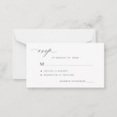 Simple black and white wedding RSVP Card (Front)