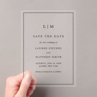 Simple Black and White Wedding Save the Date