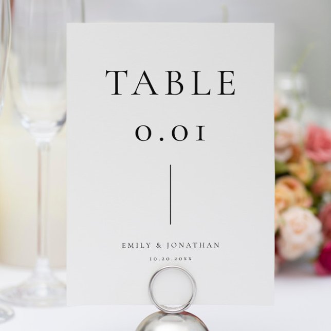 Simple Black and White Wedding  Table Number (Creator Uploaded)