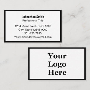 Simple Black and White Your Logo Business Card