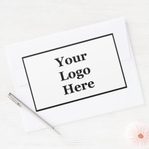 Simple Black and White Your Logo Here Template Sticker