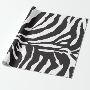 Simple Black and White Zebra Stripe Pattern Wrapping Paper