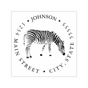 Simple Black and White Zebra Stripes Return Label Self-inking Stamp