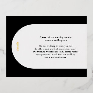 Simple Black Arch Modern Wedding Enclosure Card
