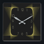 Simple black Art Deco Square Wall Clock<br><div class="desc">Great clock design. You will love it like others. Be free to use this design for other product you like or to customize and add your text. Follow me for more. Thank you. Have a nice day.</div>