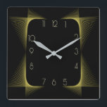 Simple black Art Deco Square Wall Clock<br><div class="desc">Great clock design. You will love it like others. Be free to use this design for other product you like or to customize and add your text. Follow me for more. Thank you. Have a nice day.</div>