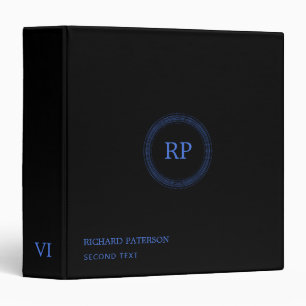 Simple Black Background Blue Circles Binder