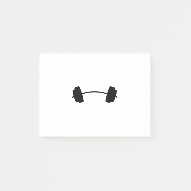 Simple Black Barbell Post-it Notes (Front)