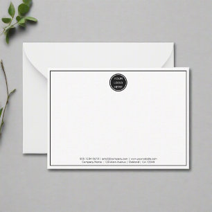 Simple Black Border Company Logo Branded Mail Card