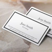 Simple Black Border Nanny Business Card