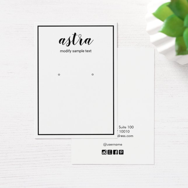 Simple Black Border Signature Earring Display (Desk)