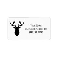 Simple Black Buck Head Address Labels