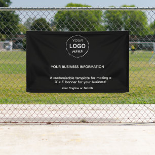 Simple Black Business Event Logo Text Banner
