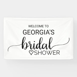Simple Black Calligraphy Bridal Shower Banner