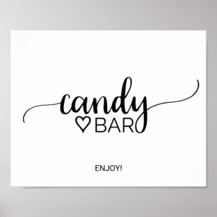 Simple Black Calligraphy Candy Bar Sign
