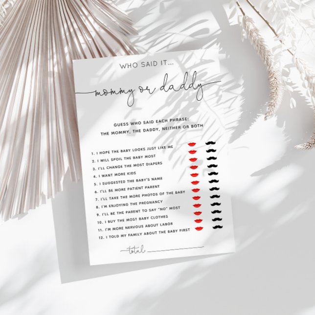 Simple Black Calligraphy Mommy or Daddy Game (Creator Uploaded)