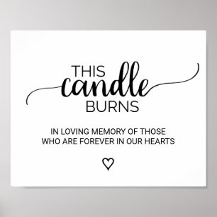 Simple Black Calligraphy This Candle Burns Sign