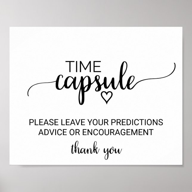 Simple Black Calligraphy Time Capsule Sign (Front)