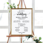 Simple Black Calligraphy Wedding Program